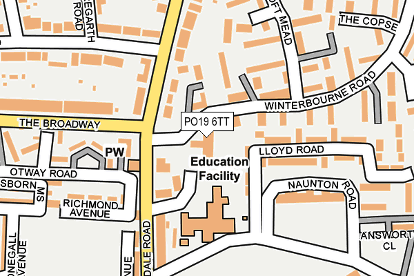 PO19 6TT map - OS OpenMap – Local (Ordnance Survey) PO19 6TT map - OS OpenMap – Local (Ordnance Survey)