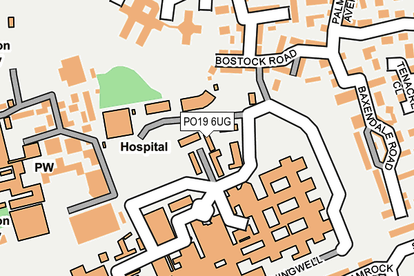 PO19 6UG map - OS OpenMap – Local (Ordnance Survey) PO19 6UG map - OS OpenMap – Local (Ordnance Survey)