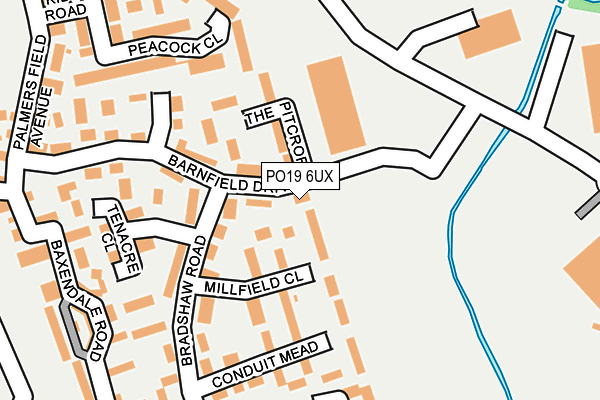 PO19 6UX map - OS OpenMap – Local (Ordnance Survey) PO19 6UX map - OS OpenMap – Local (Ordnance Survey)