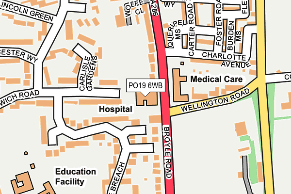 PO19 6WB map - OS OpenMap – Local (Ordnance Survey) PO19 6WB map - OS OpenMap – Local (Ordnance Survey)