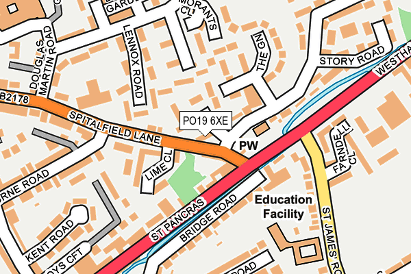 PO19 6XE map - OS OpenMap – Local (Ordnance Survey) PO19 6XE map - OS OpenMap – Local (Ordnance Survey)