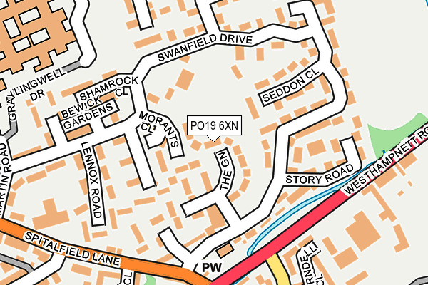 PO19 6XN map - OS OpenMap – Local (Ordnance Survey) PO19 6XN map - OS OpenMap – Local (Ordnance Survey)