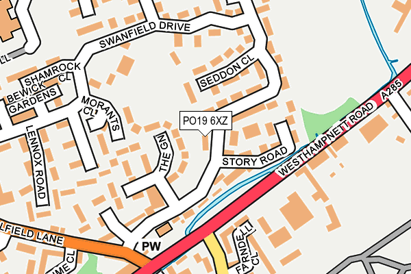 PO19 6XZ map - OS OpenMap – Local (Ordnance Survey) PO19 6XZ map - OS OpenMap – Local (Ordnance Survey)