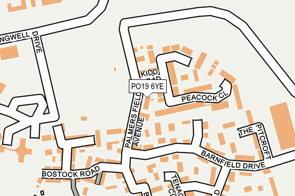 PO19 6YE map - OS OpenMap – Local (Ordnance Survey) PO19 6YE map - OS OpenMap – Local (Ordnance Survey)