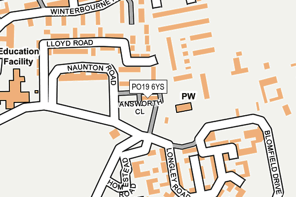 PO19 6YS map - OS OpenMap – Local (Ordnance Survey) PO19 6YS map - OS OpenMap – Local (Ordnance Survey)