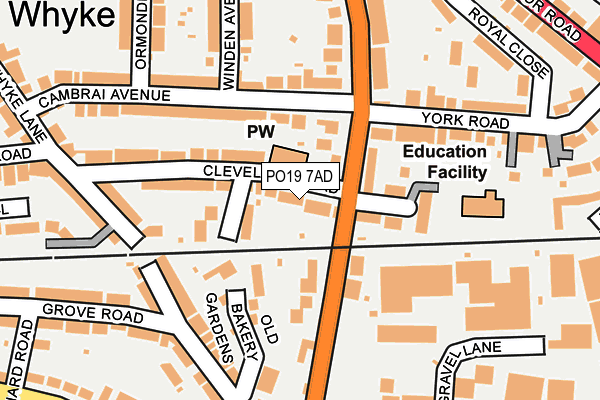 PO19 7AD map - OS OpenMap – Local (Ordnance Survey) PO19 7AD map - OS OpenMap – Local (Ordnance Survey)