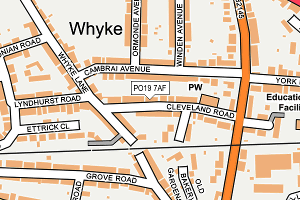 PO19 7AF map - OS OpenMap – Local (Ordnance Survey) PO19 7AF map - OS OpenMap – Local (Ordnance Survey)