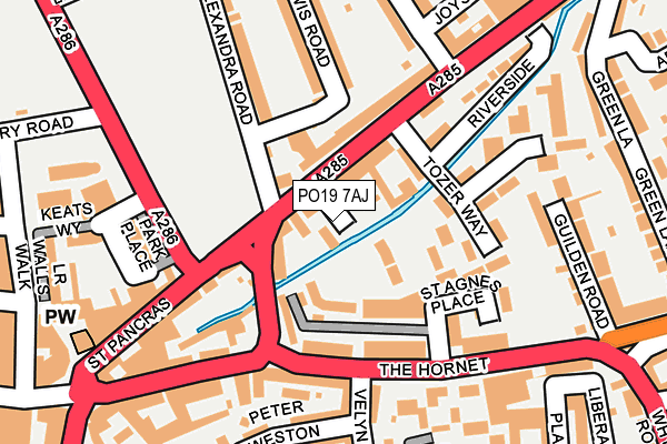 PO19 7AJ map - OS OpenMap – Local (Ordnance Survey) PO19 7AJ map - OS OpenMap – Local (Ordnance Survey)