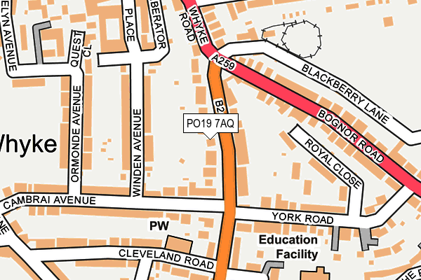 PO19 7AQ map - OS OpenMap – Local (Ordnance Survey) PO19 7AQ map - OS OpenMap – Local (Ordnance Survey)
