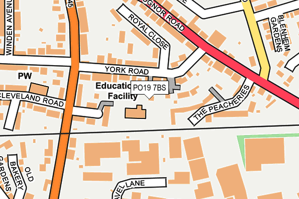 PO19 7BS map - OS OpenMap – Local (Ordnance Survey) PO19 7BS map - OS OpenMap – Local (Ordnance Survey)
