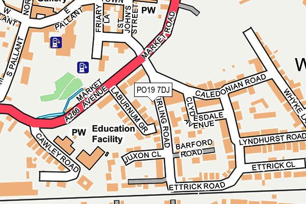PO19 7DJ map - OS OpenMap – Local (Ordnance Survey)