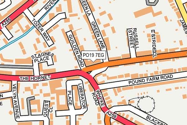 PO19 7EG map - OS OpenMap – Local (Ordnance Survey) PO19 7EG map - OS OpenMap – Local (Ordnance Survey)
