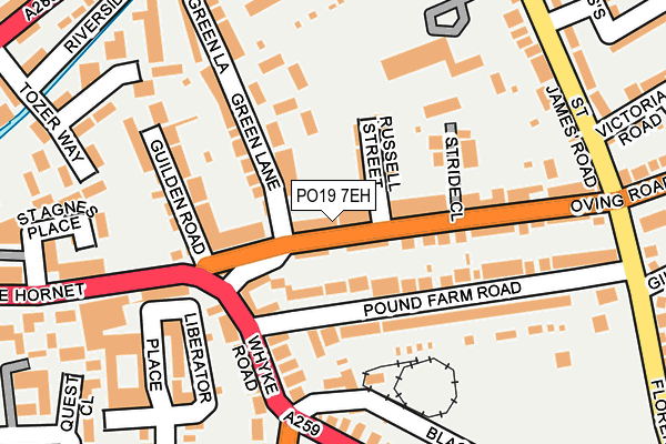 PO19 7EH map - OS OpenMap – Local (Ordnance Survey) PO19 7EH map - OS OpenMap – Local (Ordnance Survey)