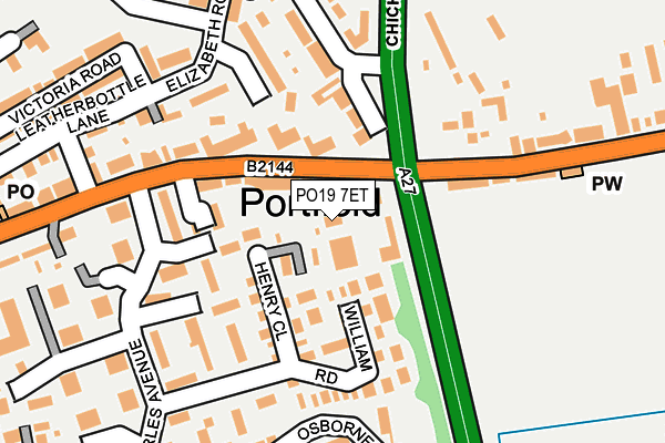 PO19 7ET map - OS OpenMap – Local (Ordnance Survey) PO19 7ET map - OS OpenMap – Local (Ordnance Survey)