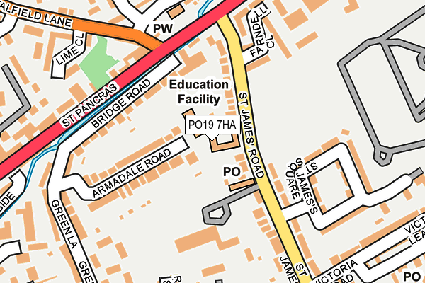 PO19 7HA map - OS OpenMap – Local (Ordnance Survey) PO19 7HA map - OS OpenMap – Local (Ordnance Survey)