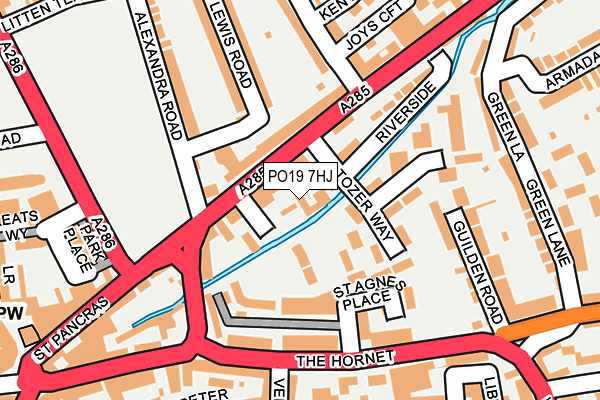 PO19 7HJ map - OS OpenMap – Local (Ordnance Survey) PO19 7HJ map - OS OpenMap – Local (Ordnance Survey)