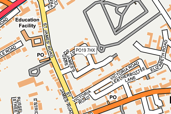 PO19 7HX map - OS OpenMap – Local (Ordnance Survey) PO19 7HX map - OS OpenMap – Local (Ordnance Survey)