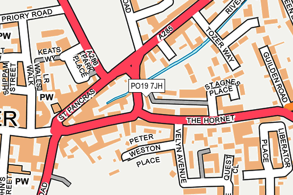 PO19 7JH map - OS OpenMap – Local (Ordnance Survey) PO19 7JH map - OS OpenMap – Local (Ordnance Survey)