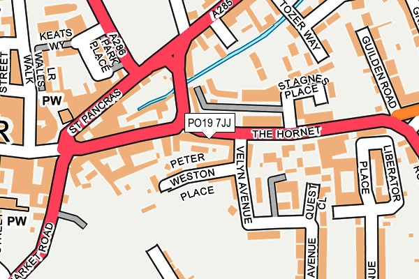 PO19 7JJ map - OS OpenMap – Local (Ordnance Survey) PO19 7JJ map - OS OpenMap – Local (Ordnance Survey)