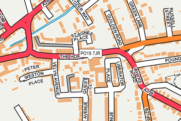 PO19 7JR map - OS OpenMap – Local (Ordnance Survey) PO19 7JR map - OS OpenMap – Local (Ordnance Survey)