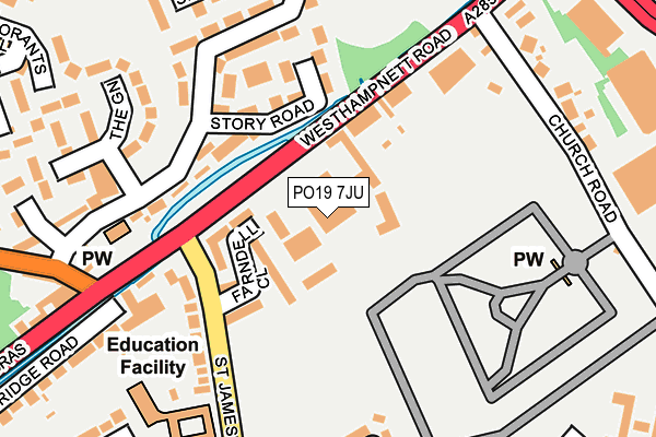 PO19 7JU map - OS OpenMap – Local (Ordnance Survey) PO19 7JU map - OS OpenMap – Local (Ordnance Survey)