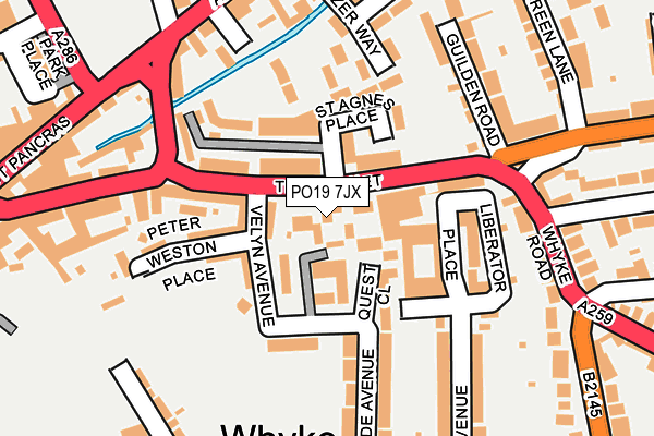 PO19 7JX map - OS OpenMap – Local (Ordnance Survey) PO19 7JX map - OS OpenMap – Local (Ordnance Survey)