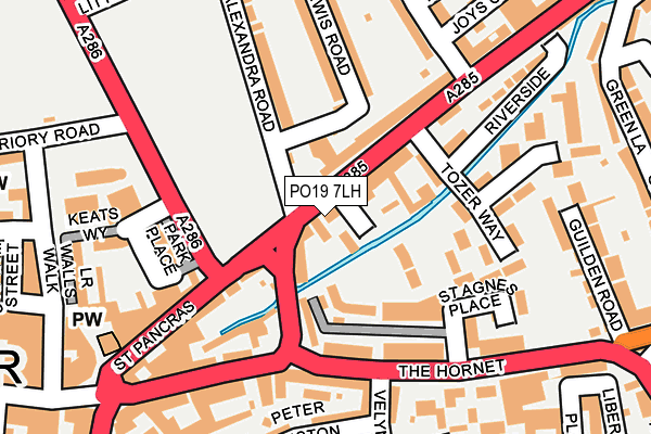 PO19 7LH map - OS OpenMap – Local (Ordnance Survey) PO19 7LH map - OS OpenMap – Local (Ordnance Survey)
