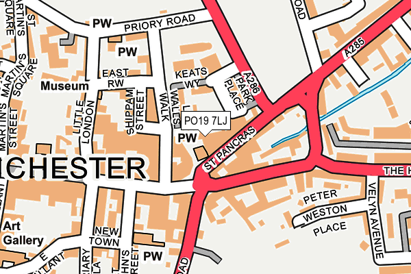PO19 7LJ map - OS OpenMap – Local (Ordnance Survey)