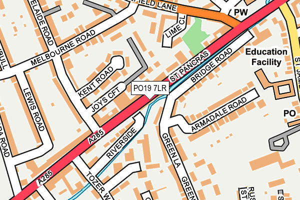 PO19 7LR map - OS OpenMap – Local (Ordnance Survey) PO19 7LR map - OS OpenMap – Local (Ordnance Survey)