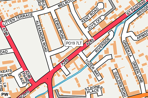 PO19 7LT map - OS OpenMap – Local (Ordnance Survey) PO19 7LT map - OS OpenMap – Local (Ordnance Survey)