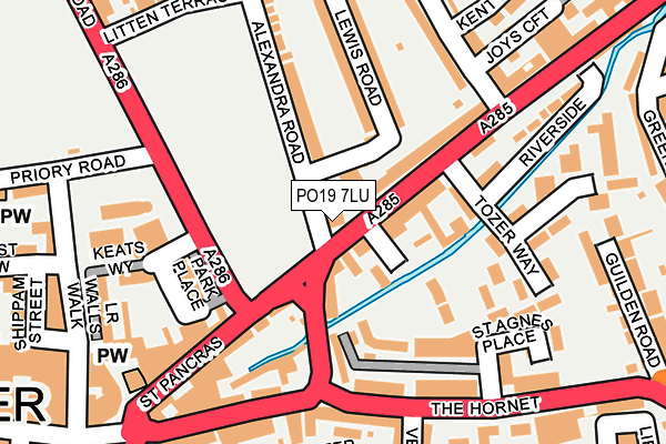 PO19 7LU map - OS OpenMap – Local (Ordnance Survey) PO19 7LU map - OS OpenMap – Local (Ordnance Survey)