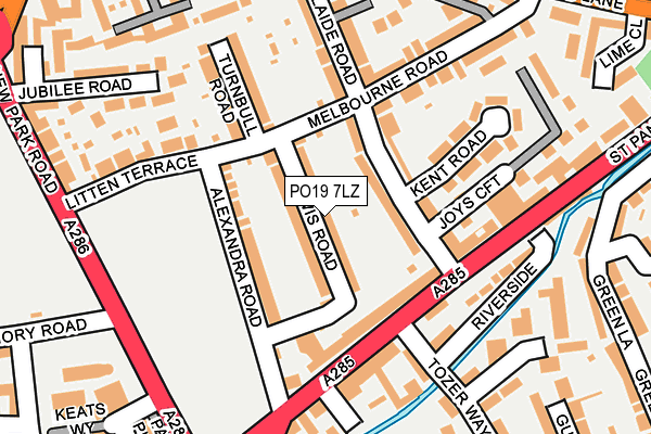 PO19 7LZ map - OS OpenMap – Local (Ordnance Survey) PO19 7LZ map - OS OpenMap – Local (Ordnance Survey)