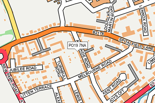 PO19 7NA map - OS OpenMap – Local (Ordnance Survey) PO19 7NA map - OS OpenMap – Local (Ordnance Survey)