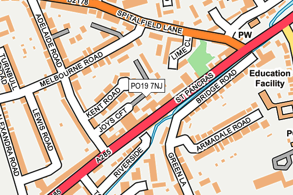 PO19 7NJ map - OS OpenMap – Local (Ordnance Survey) PO19 7NJ map - OS OpenMap – Local (Ordnance Survey)