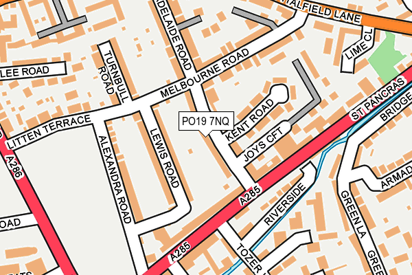 PO19 7NQ map - OS OpenMap – Local (Ordnance Survey) PO19 7NQ map - OS OpenMap – Local (Ordnance Survey)