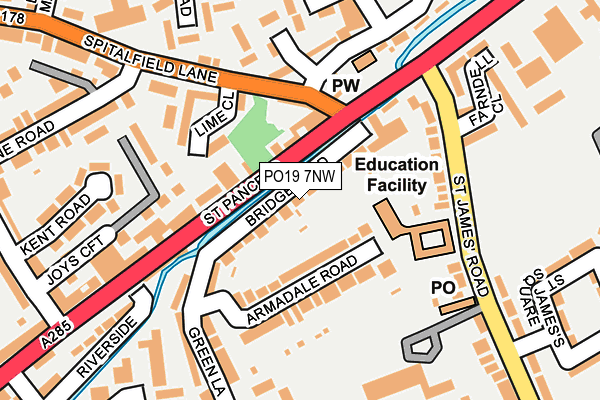 PO19 7NW map - OS OpenMap – Local (Ordnance Survey) PO19 7NW map - OS OpenMap – Local (Ordnance Survey)