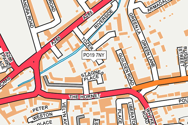PO19 7NY map - OS OpenMap – Local (Ordnance Survey) PO19 7NY map - OS OpenMap – Local (Ordnance Survey)