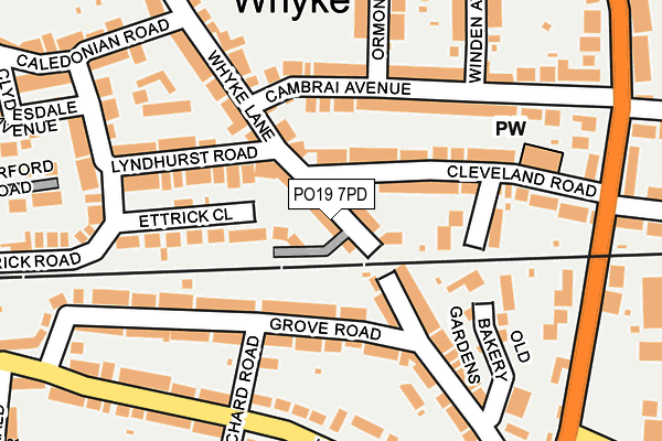 PO19 7PD map - OS OpenMap – Local (Ordnance Survey)