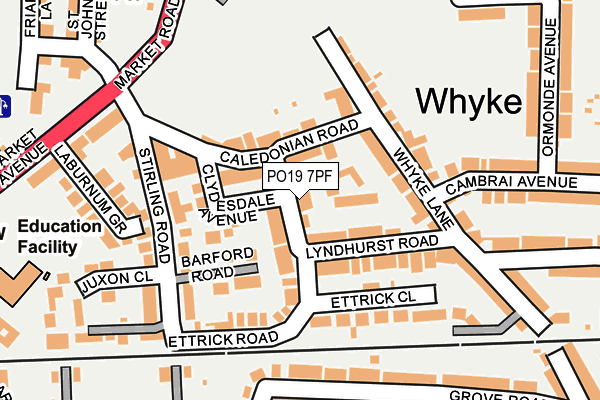 PO19 7PF map - OS OpenMap – Local (Ordnance Survey) PO19 7PF map - OS OpenMap – Local (Ordnance Survey)