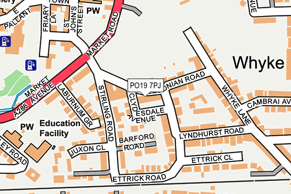 PO19 7PJ map - OS OpenMap – Local (Ordnance Survey) PO19 7PJ map - OS OpenMap – Local (Ordnance Survey)