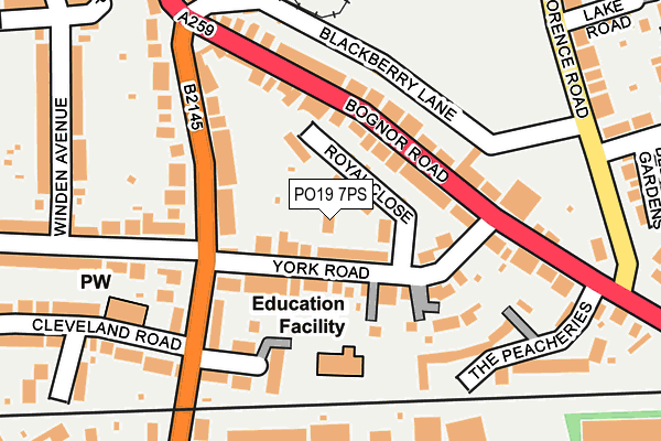 PO19 7PS map - OS OpenMap – Local (Ordnance Survey) PO19 7PS map - OS OpenMap – Local (Ordnance Survey)