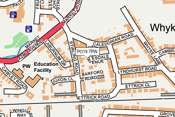 PO19 7PW map - OS OpenMap – Local (Ordnance Survey) PO19 7PW map - OS OpenMap – Local (Ordnance Survey)