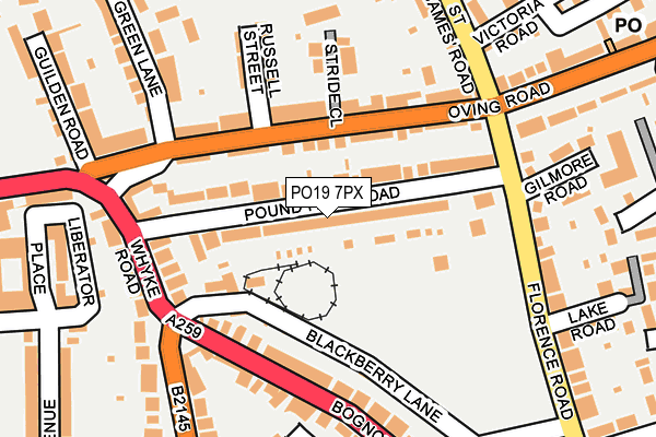 PO19 7PX map - OS OpenMap – Local (Ordnance Survey) PO19 7PX map - OS OpenMap – Local (Ordnance Survey)