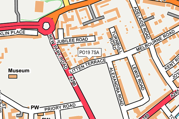 PO19 7SA map - OS OpenMap – Local (Ordnance Survey) PO19 7SA map - OS OpenMap – Local (Ordnance Survey)