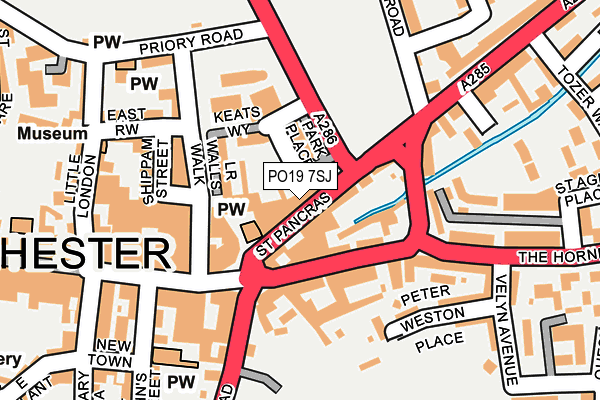 PO19 7SJ map - OS OpenMap – Local (Ordnance Survey) PO19 7SJ map - OS OpenMap – Local (Ordnance Survey)