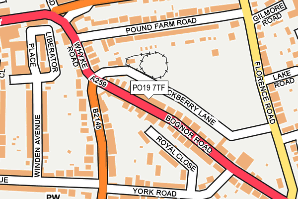 PO19 7TF map - OS OpenMap – Local (Ordnance Survey) PO19 7TF map - OS OpenMap – Local (Ordnance Survey)