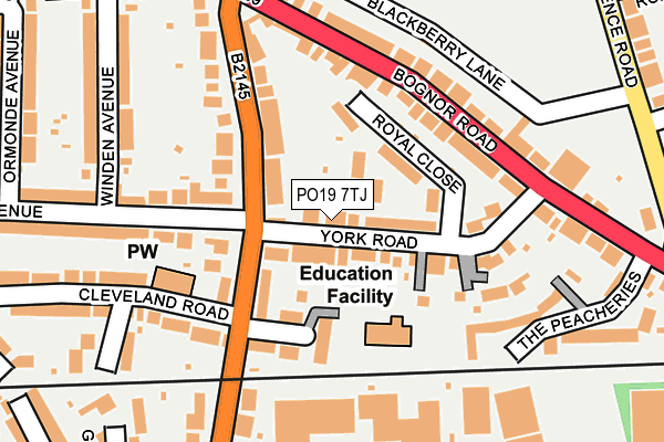 PO19 7TJ map - OS OpenMap – Local (Ordnance Survey) PO19 7TJ map - OS OpenMap – Local (Ordnance Survey)