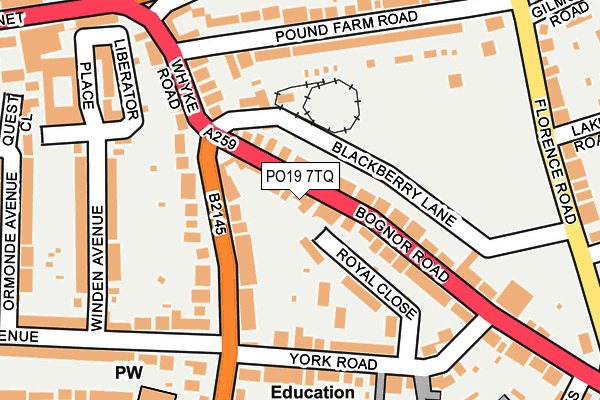 PO19 7TQ map - OS OpenMap – Local (Ordnance Survey)