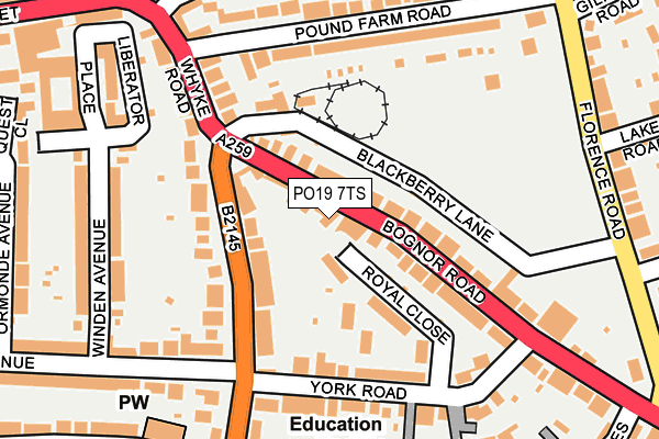 PO19 7TS map - OS OpenMap – Local (Ordnance Survey) PO19 7TS map - OS OpenMap – Local (Ordnance Survey)