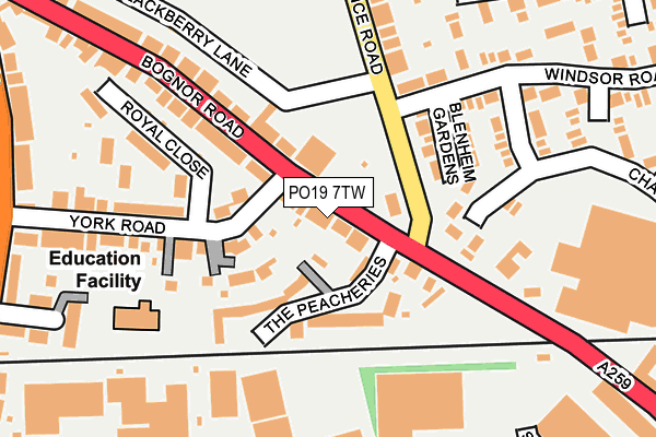 PO19 7TW map - OS OpenMap – Local (Ordnance Survey) PO19 7TW map - OS OpenMap – Local (Ordnance Survey)